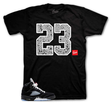 Retro 5 Black Metallic Shirt - Two Three - Black