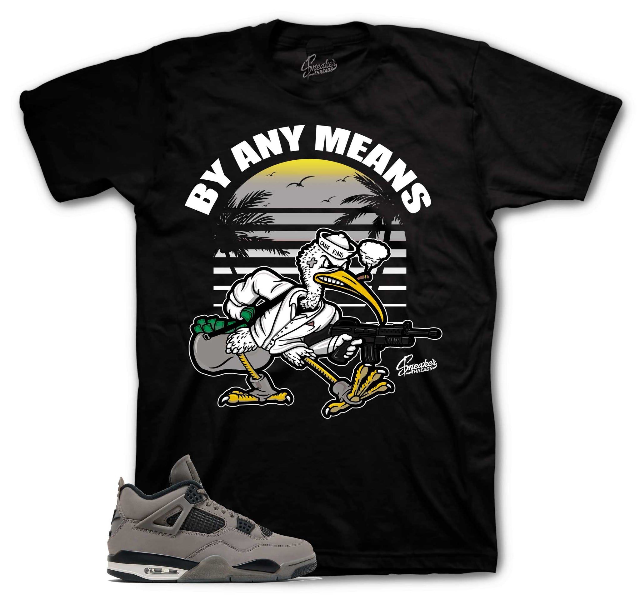 Retro 4 Cave Stone Shirt - By Any Means - Black
