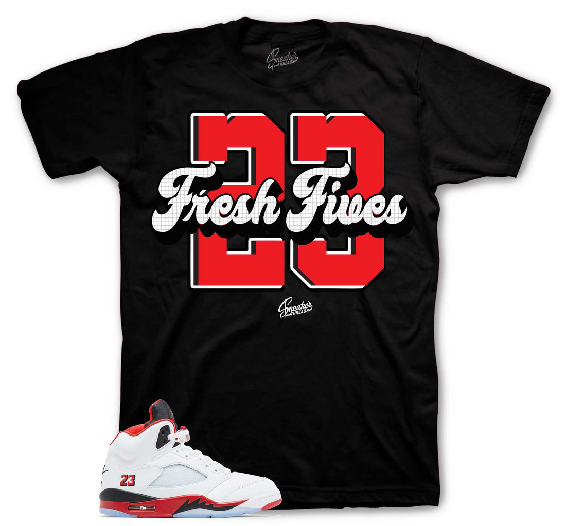 Retro 5 Fire Red Shirt - Fresh Fives