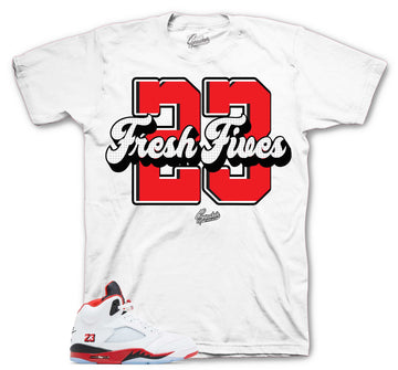 Retro 5 Fire Red Shirt - Fresh Fives