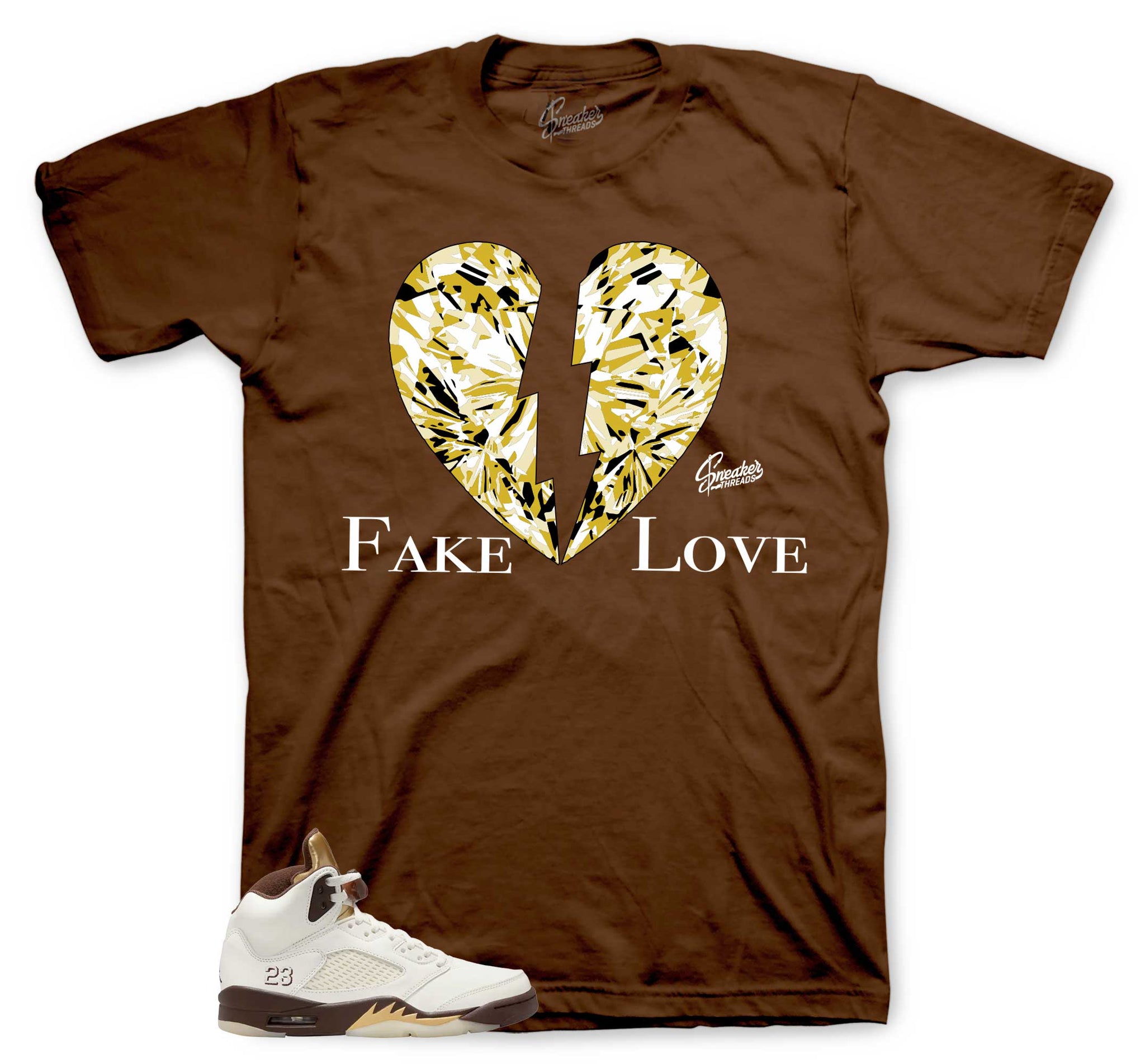 Retro 5 Earth Golden Ticket Shirt - Fake Love - Brown