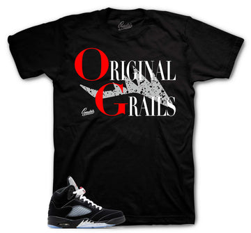 Retro 5 Black Metallic Shirt - Grails - Black