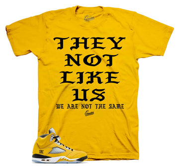 Retro 5 Tokyo Shirt - Not Like Us - Maize