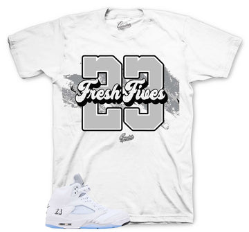 Retro 5 White Metallic Shirt - Fresh Fives