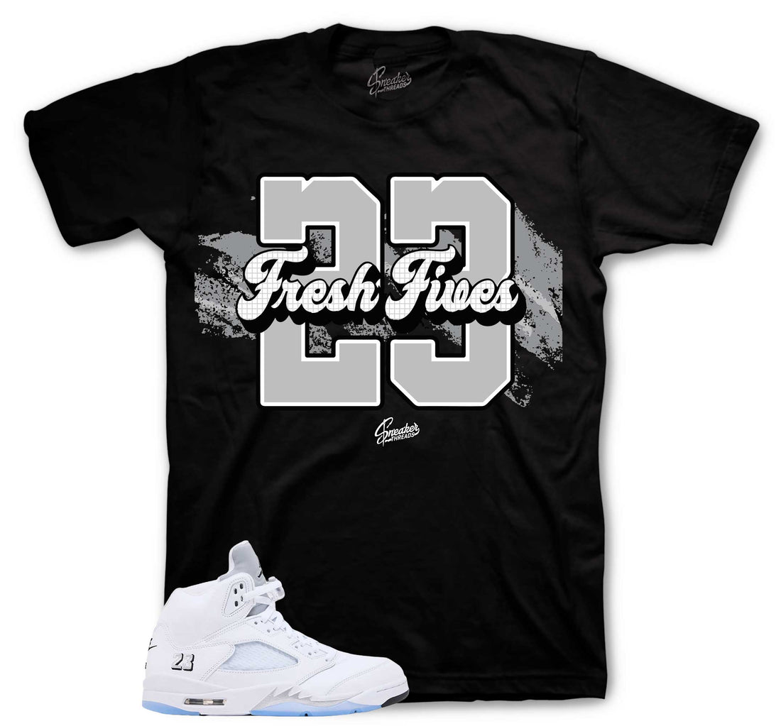 Retro 5 White Metallic Shirt - Fresh Fives
