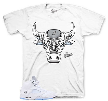 Retro 5 White Metallic Shirt - War Bully