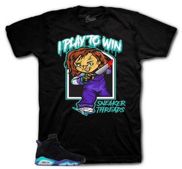Retro 6 Aqua Shirt - Play To win - Black