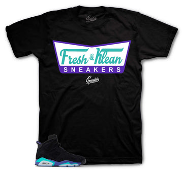 Retro 6 Aqua Shirt -Fresh & Krispy - Black