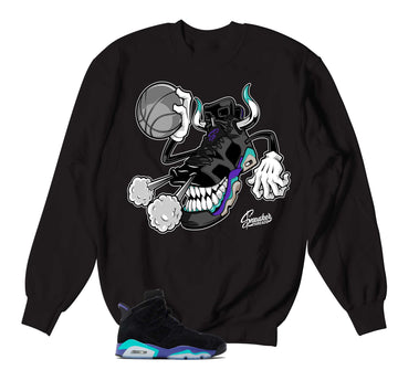 Retro 6 Aqua Sweater - Fly Kicks -Black