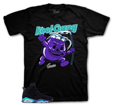 Retro 6 Aqua Shirt - Kool Gang - Black