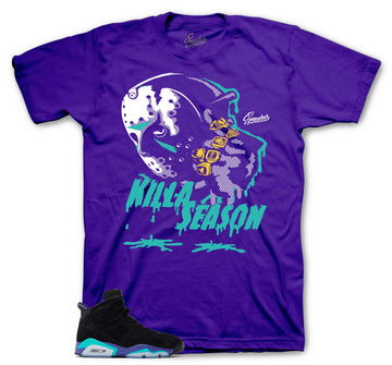 Retro 6 Aqua Shirt - Killa Season - Purple