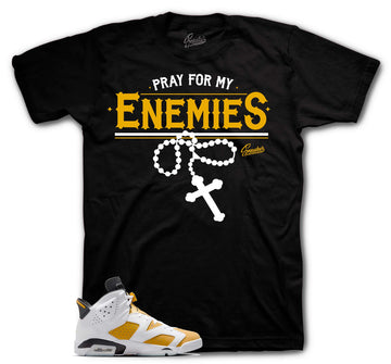 Retro 6 Yellow Ochre Shirt - Enemies - Black