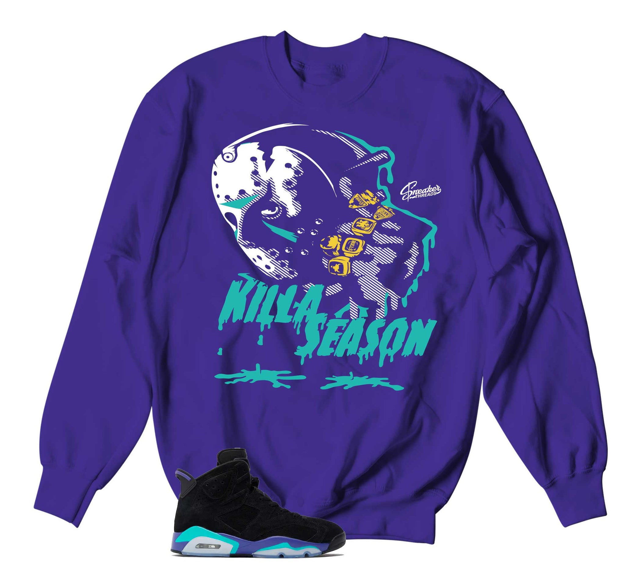 Retro 6 Aqua Sweater - Killa Season - Purple