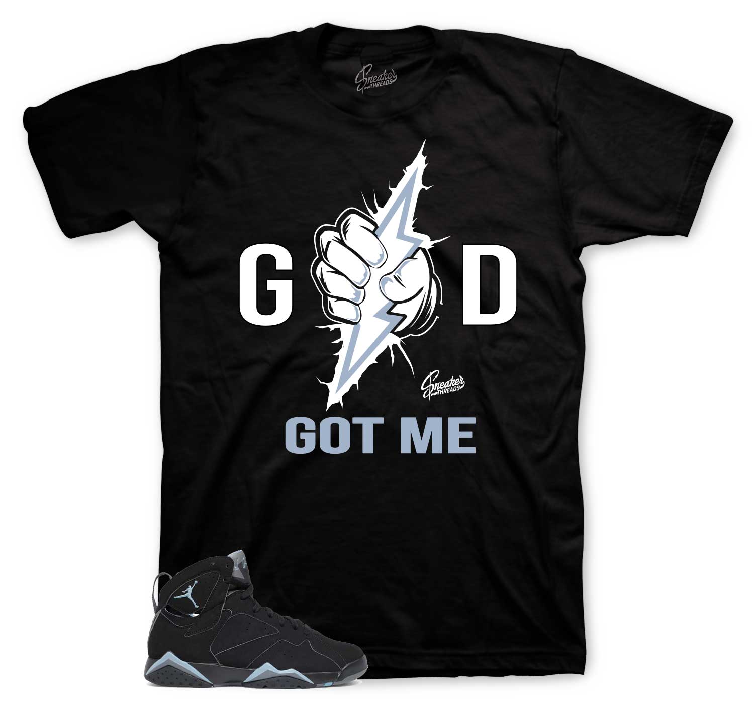 Retro 7 Chambray Shirt - God Got Me - Black