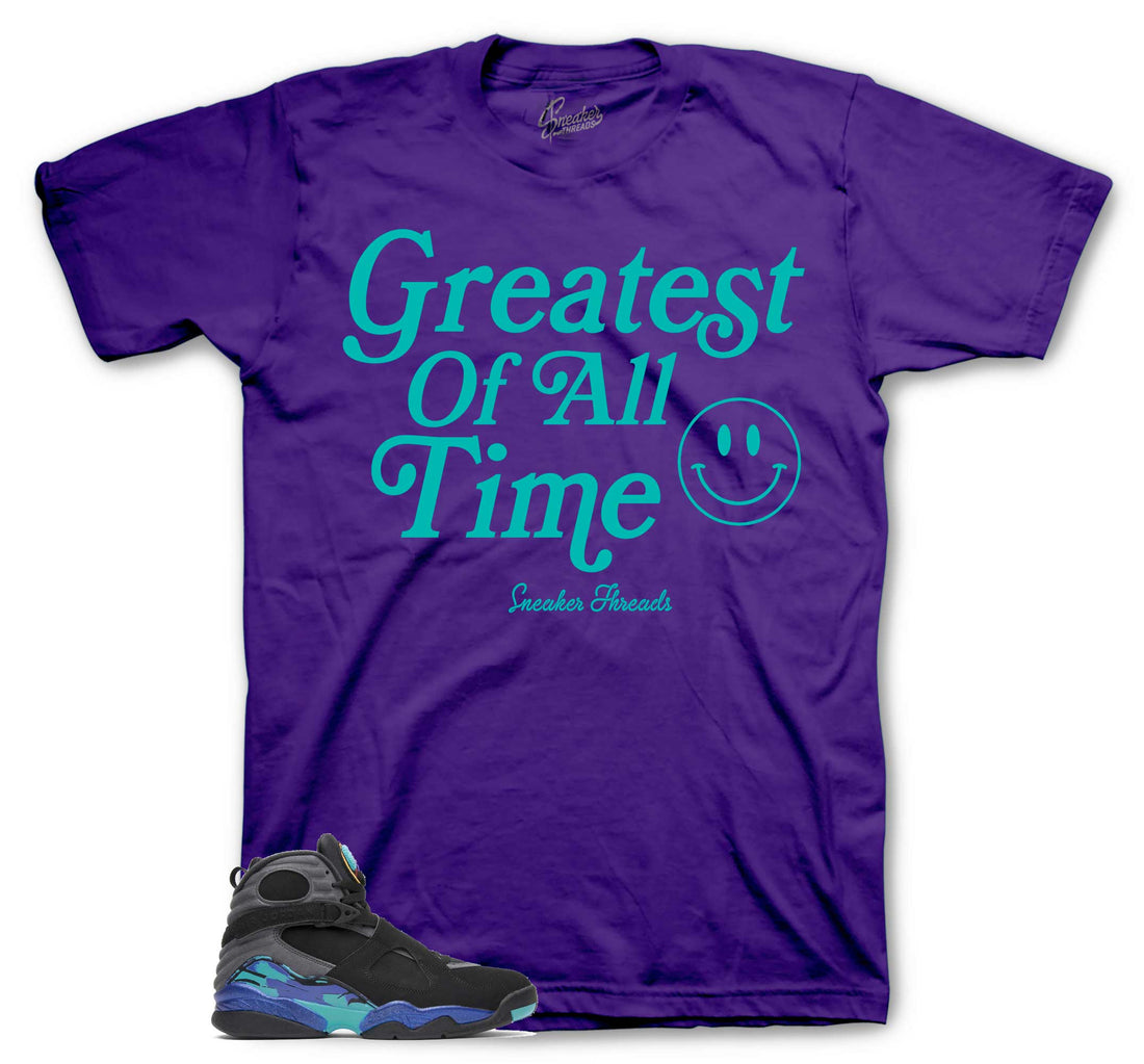 Retro 8 White Aqua Shirt - Goat