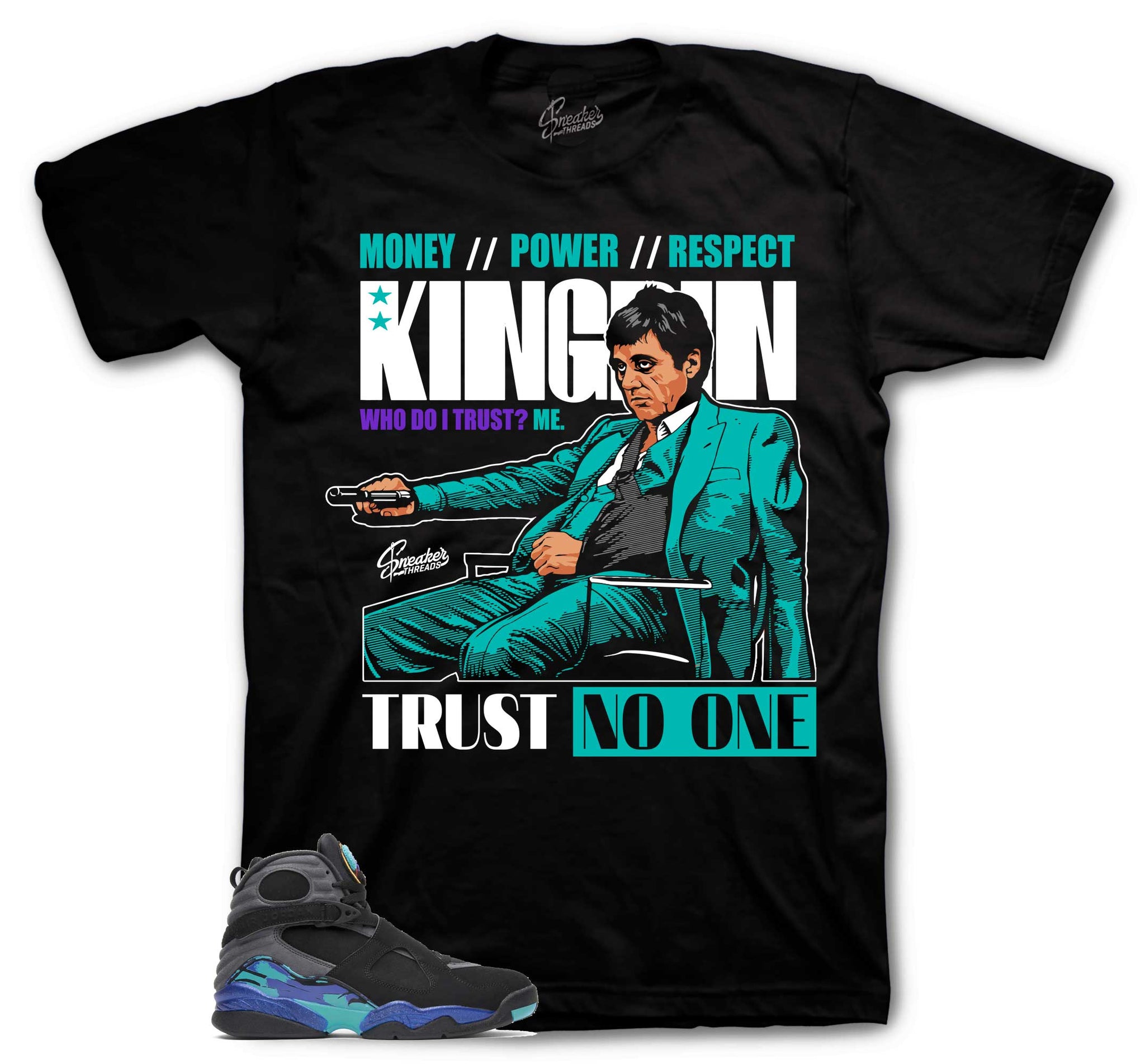 Retro 8 Aqua Shirt - Trust Issues - Black