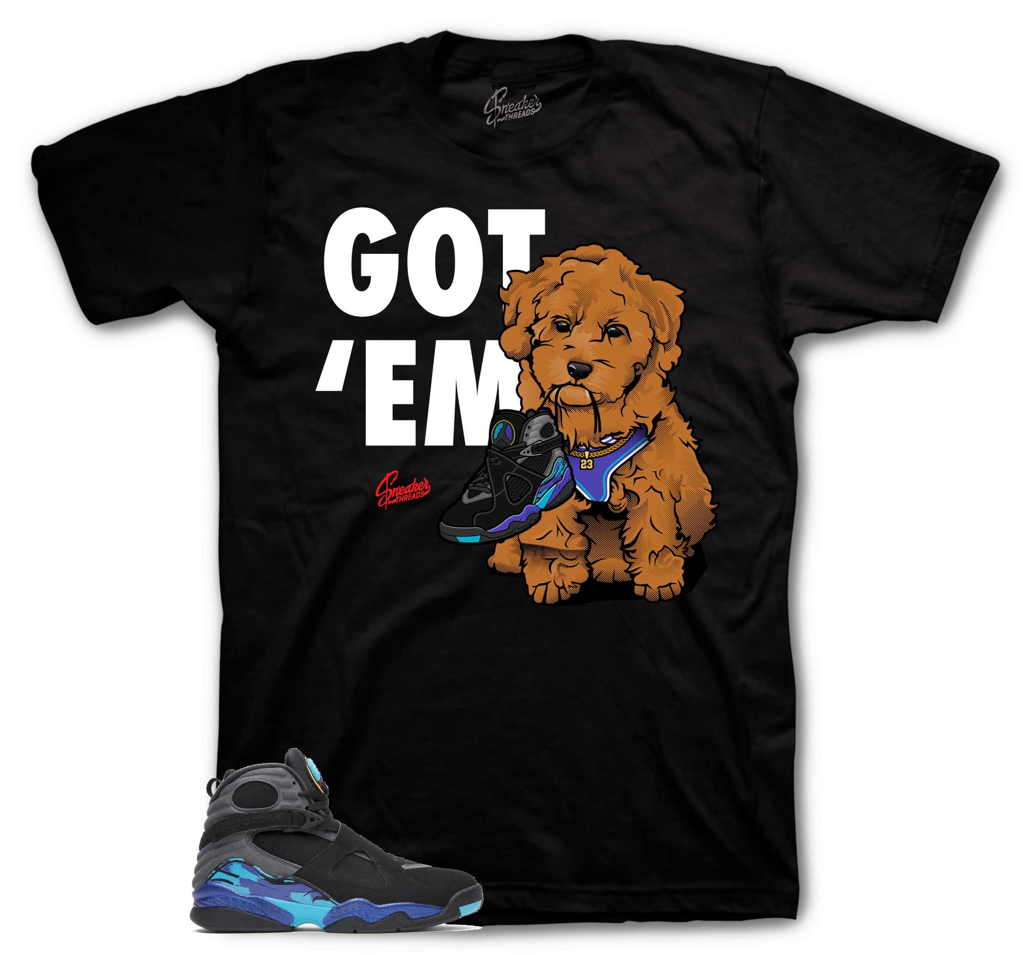 Retro 8 Aqua Shirt - Copped Em - Black