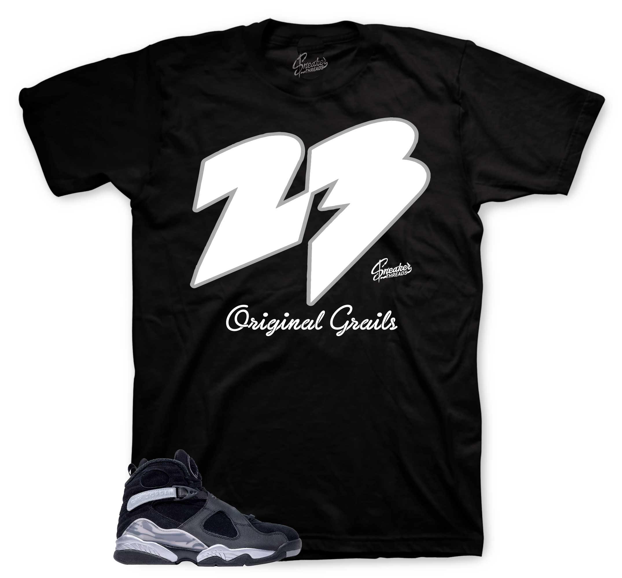 Retro 8 Smoke Grey Shirt - Original Grails - Black