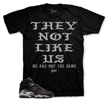 Retro 8 Chrome Shirt - Not Like Us - Black