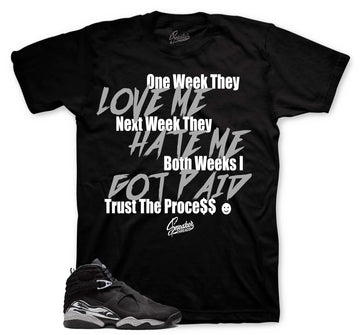 Retro 8 Chrome Shirt - Trust The Process - Black
