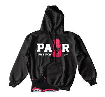 Retro 6 Infrared Hoody - Lace Lock - Black