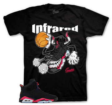 Retro 6 Infrared Shirt - Fly kicks - Black