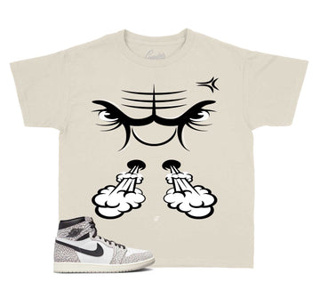 Kids Elephant Print 1 Shirt - Raging Face - Natural