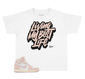Kids Washed Pink 1 Shirt - Living Life - White