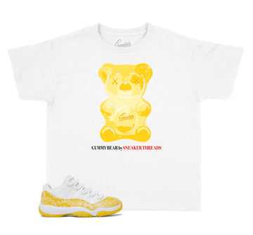 Kids Yellow Snakeskin 11 Shirt - Gummy Bear - White