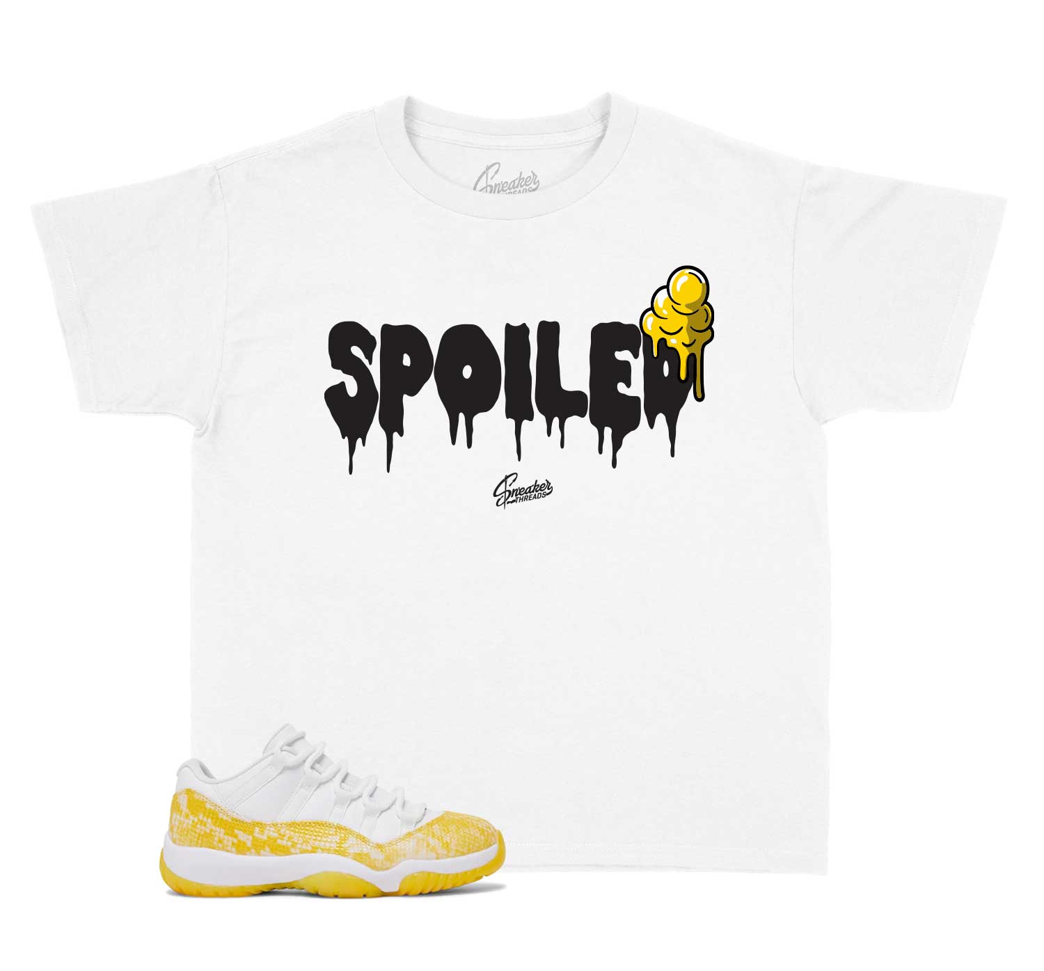 Kids Yellow Snakeskin 11 Shirt - Spoiled - White