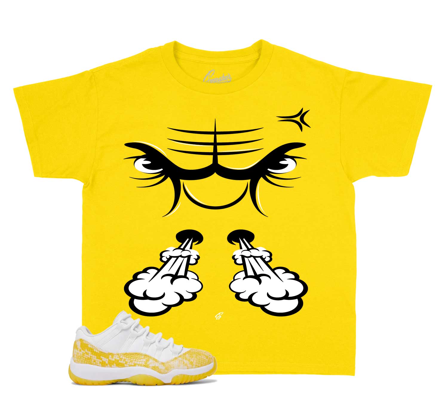 Kids Yellow Snakeskin 11 Shirt - Raging Face - Yellow