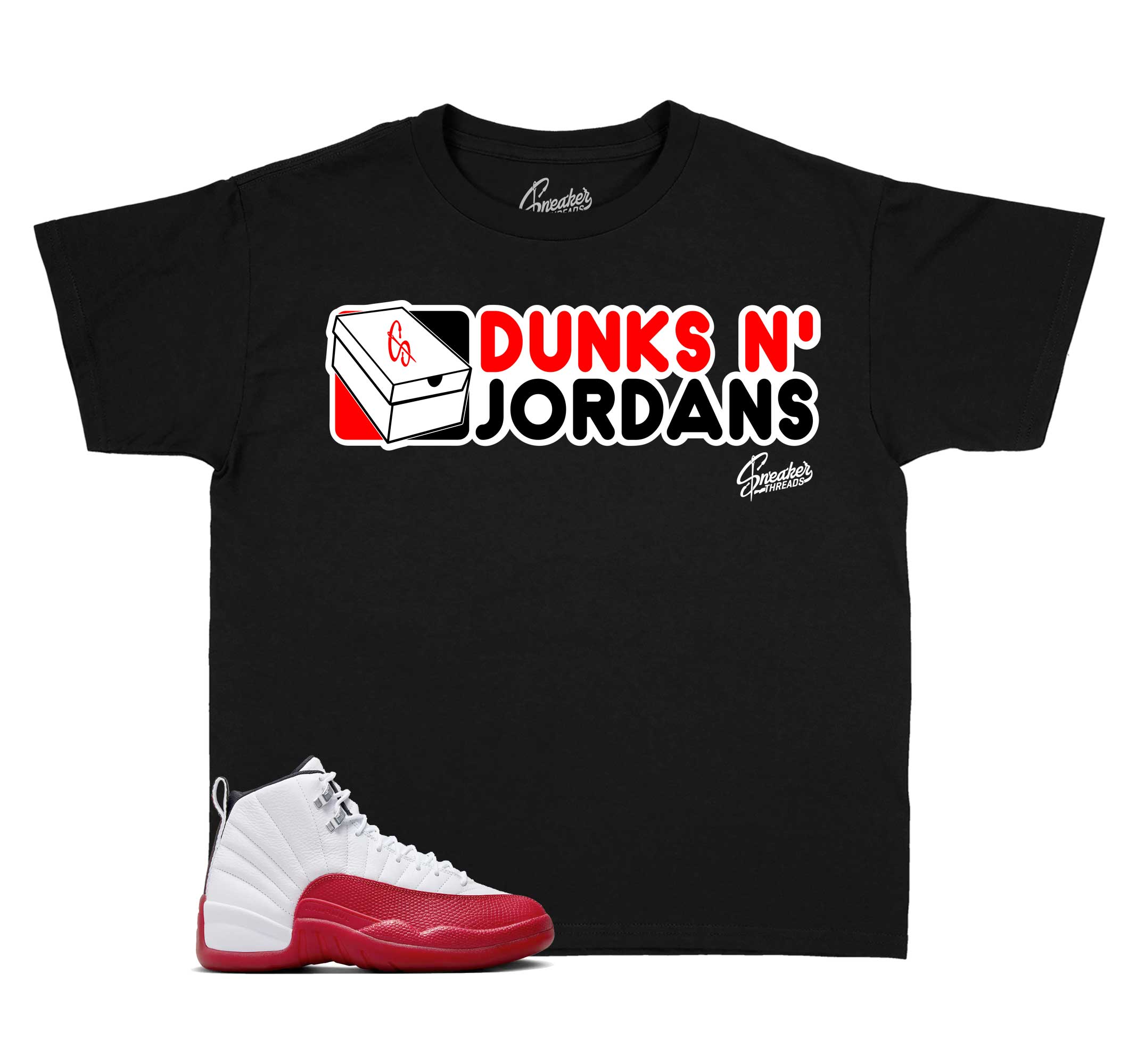 Kids Cherry 12 Shirt - Dunks n Jordans - Black