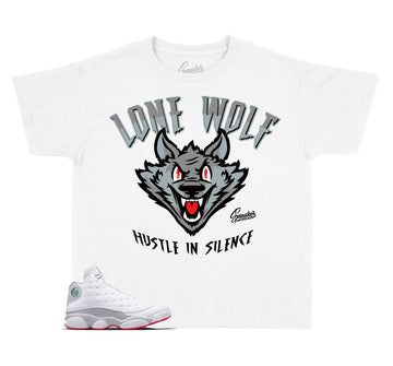 Kids Wolf Grey 13 Shirt - Lone Wolf - White