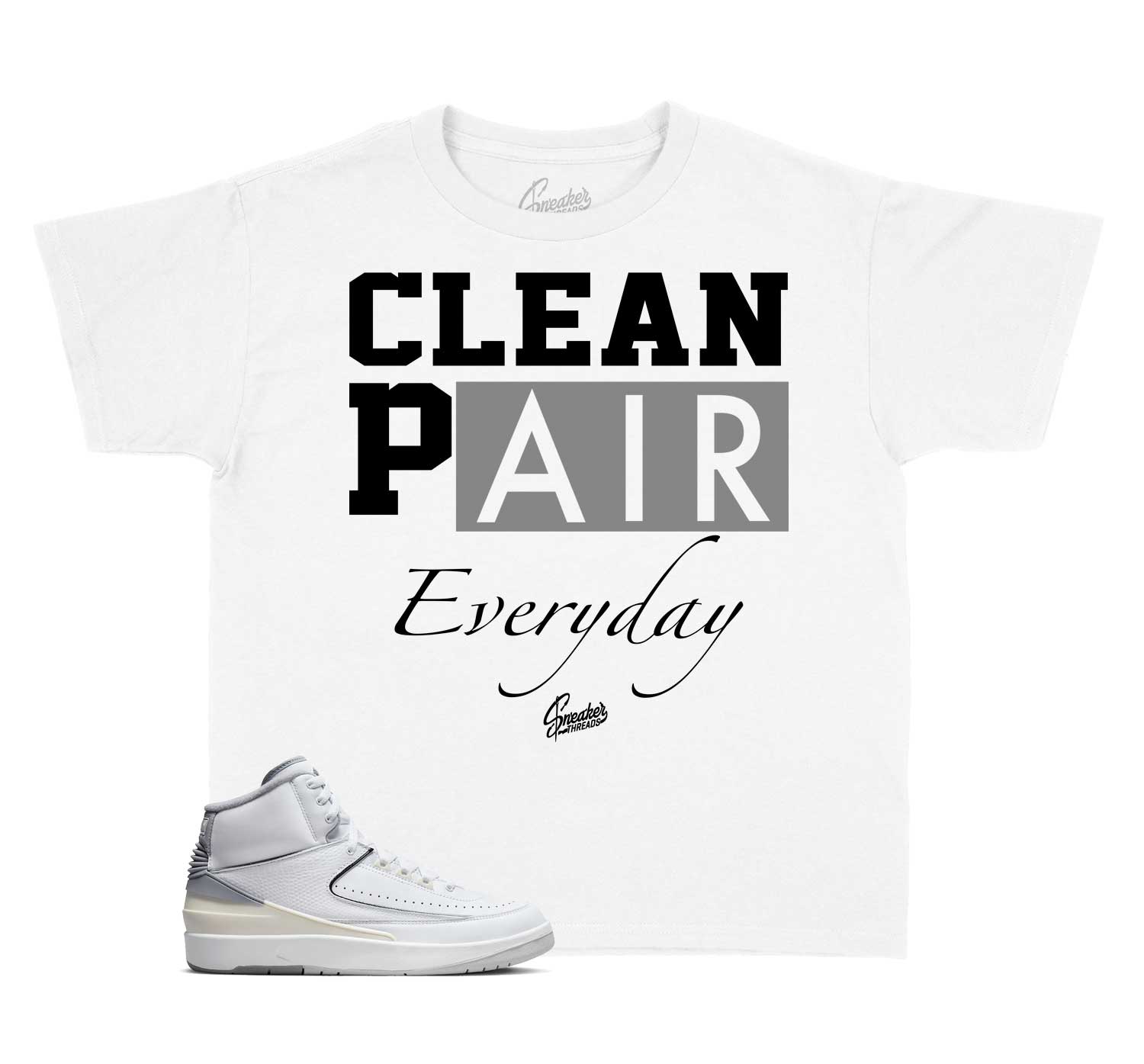 Kids Cement Grey 2 Shirt - Clean Pair - White