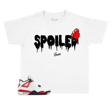 Kids Red Cement 4 Shirt - Spoiled - White