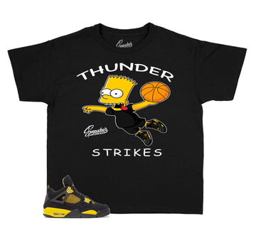 Kids Yellow Thunder 4 Shirt - Strikes - Black