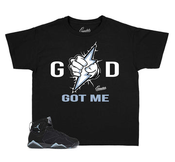 Kids Chambray 7 Shirt - God Got Me - Black