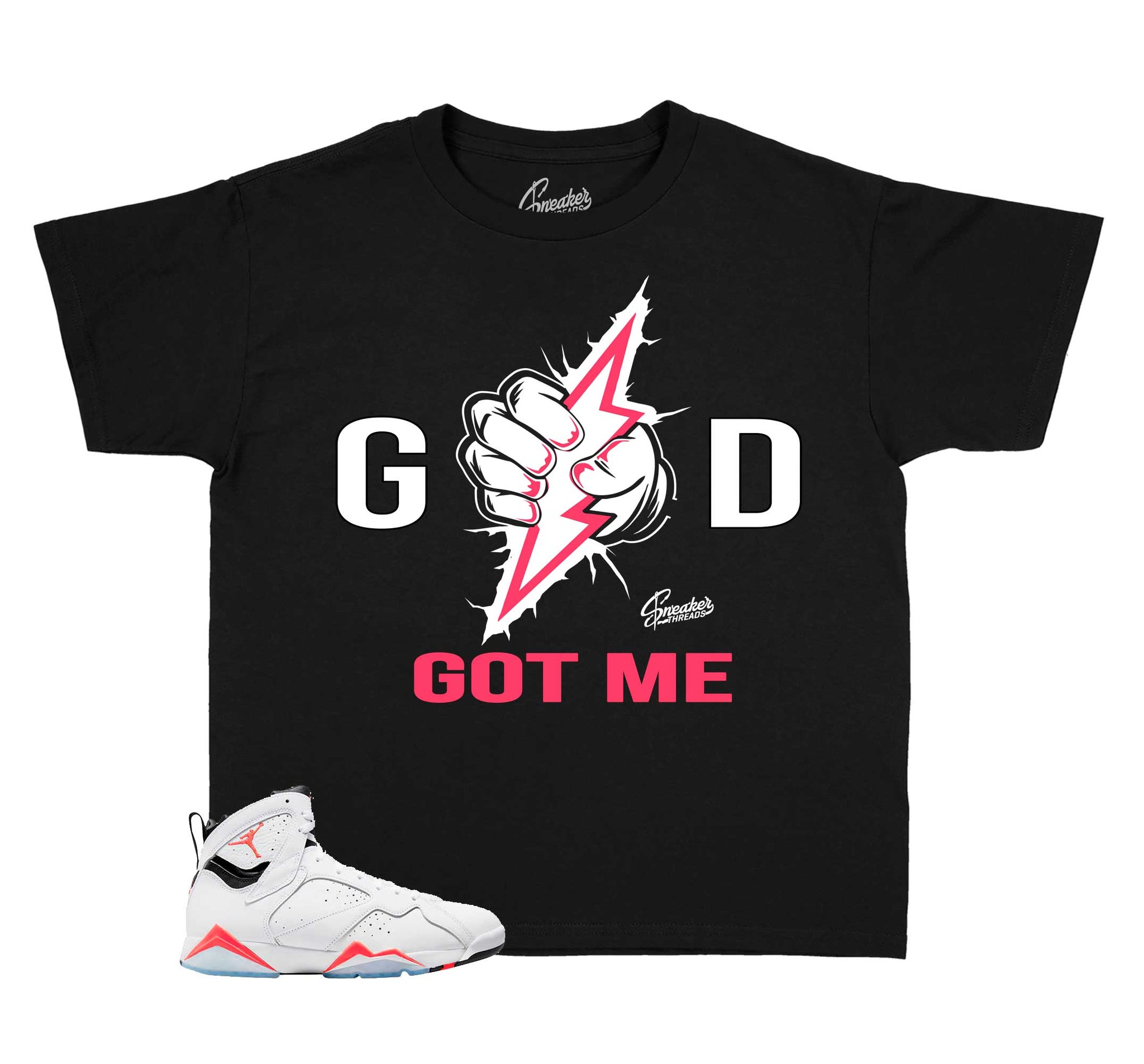 Kids Infrared 7 Shirt - God Got me - Black