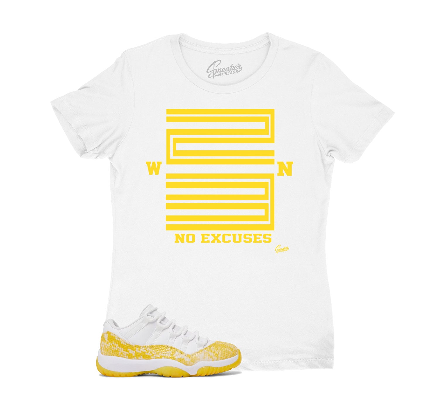 Womens Yellow Snakeskin 11 Shirt - Win 23 - White