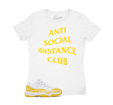 Womens Yellow Snakeskin 11 Shirt - Social Distance - White