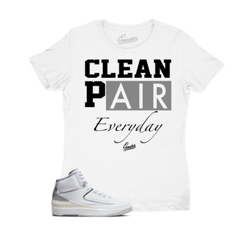 Womens Cement Grey 2 Shirt - Clean Pair - White