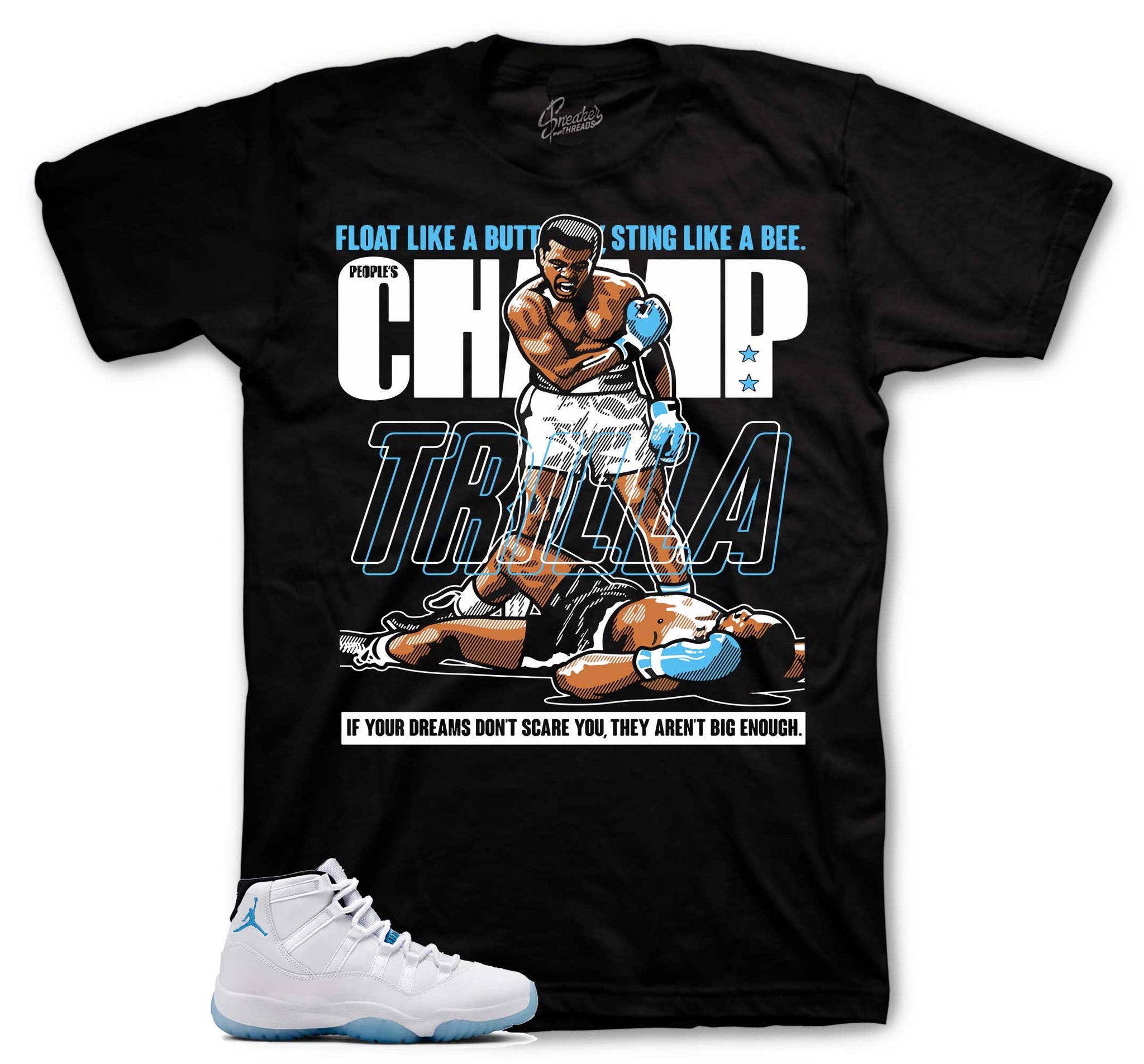 Retro 11 Legend Blue Shirt - Trilla - Black