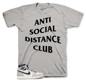 Retro 1 Elephant Print Shirt - Social Distance - Ice Grey
