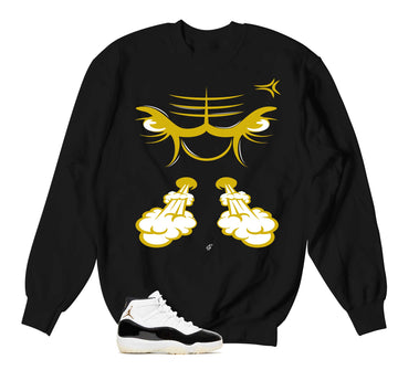 Retro 11 Gratitude Sweater - Raging Face - Black