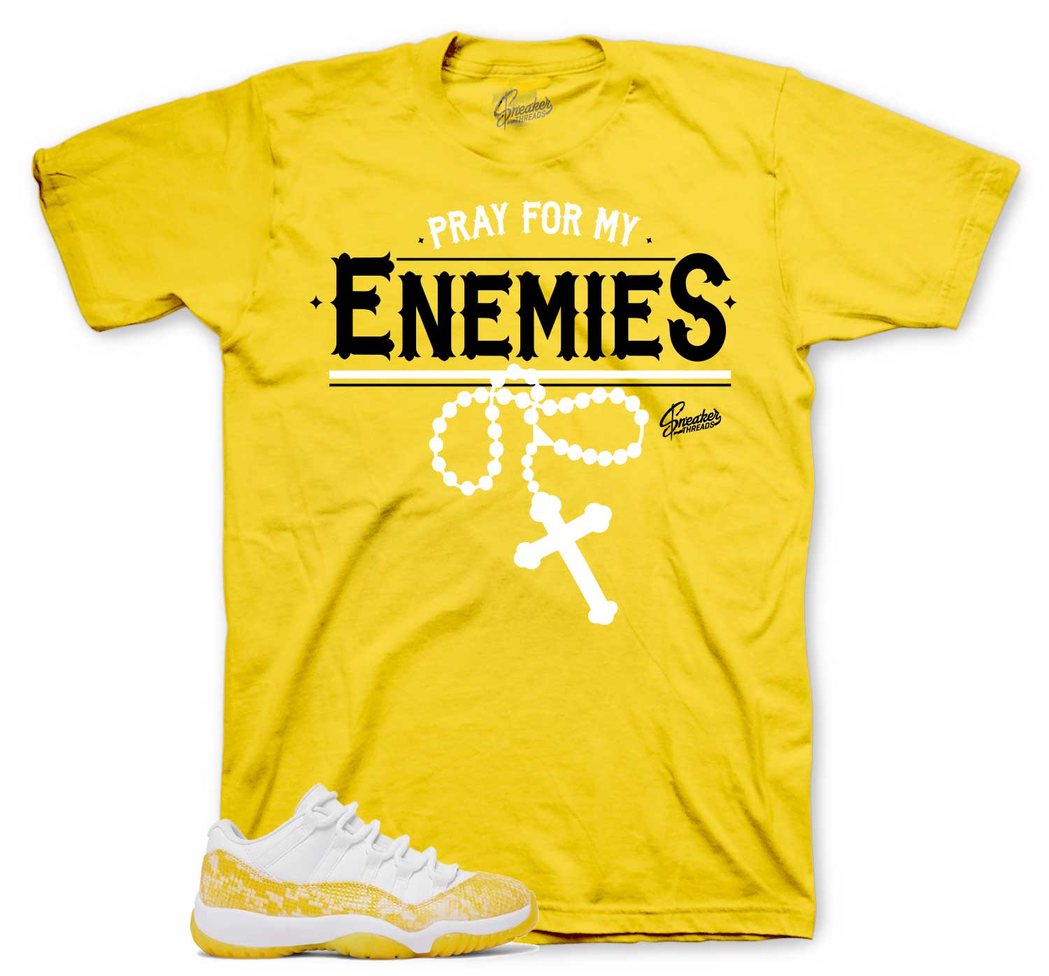 Retro 11 Yellow Snakeskin Shirt - Enemies - Yellow