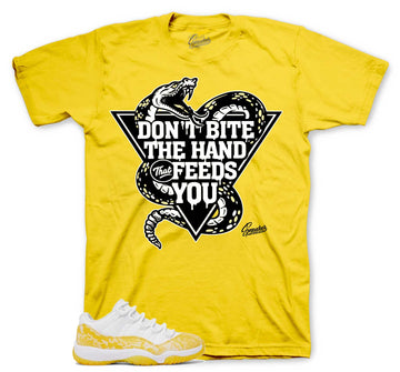 Retro 11 Yellow Snakeskin Shirt - Don't Bite - Yellow