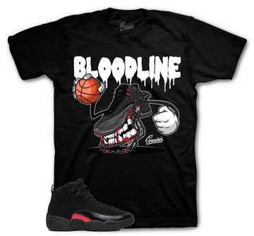 Retro 12 Bloodline Shirt - Fly Kicks - Black
