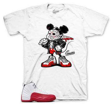 Retro 12 Cherry Shirt - Killa Mouse - White