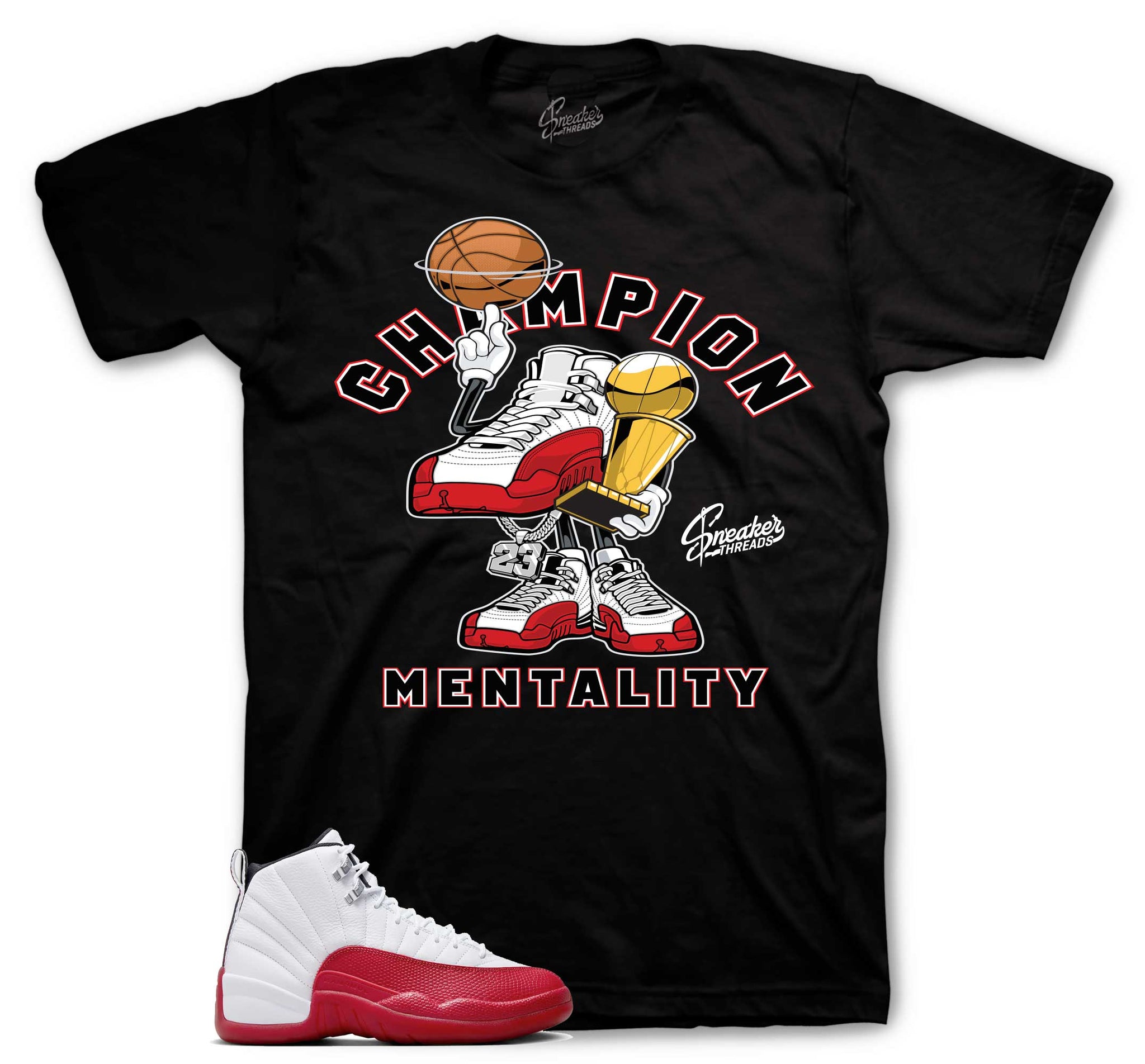 Retro 12 Cherry Shirt - Champ Mentality - Black