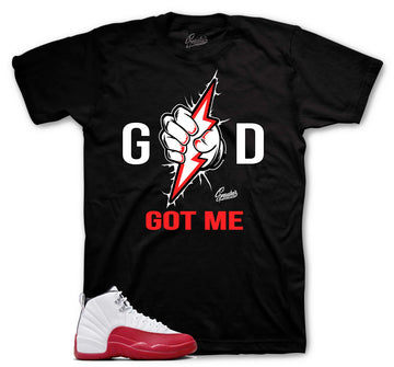 Retro 12 Cherry Shirt - God Got Me - Black